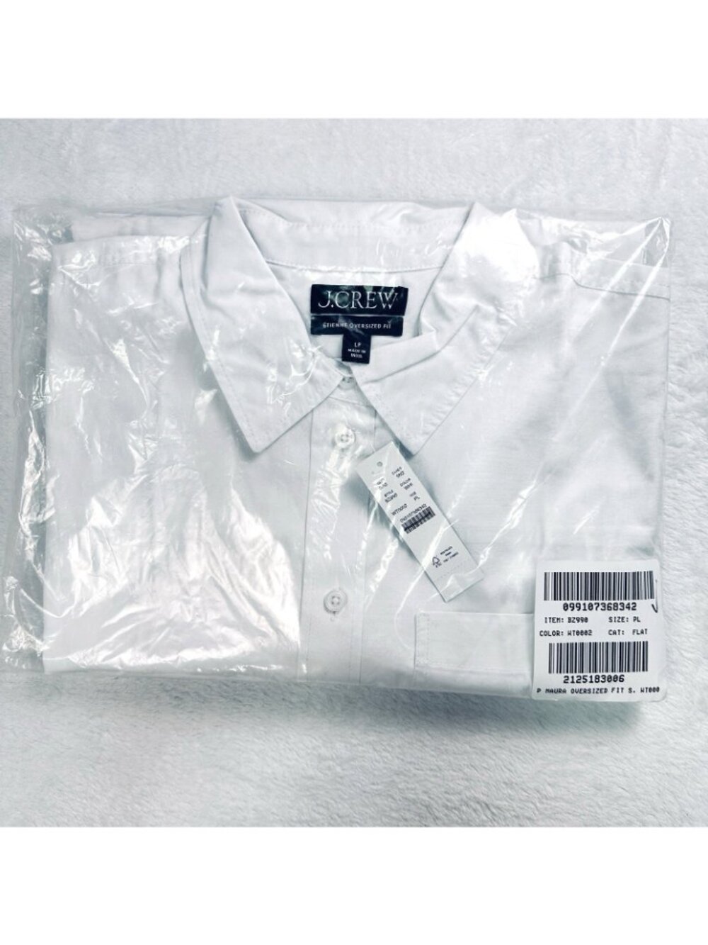 J.Crew Petite Étienne oversized shirt in lightweight Oxford White PL Button Up - Picture 15 of 16